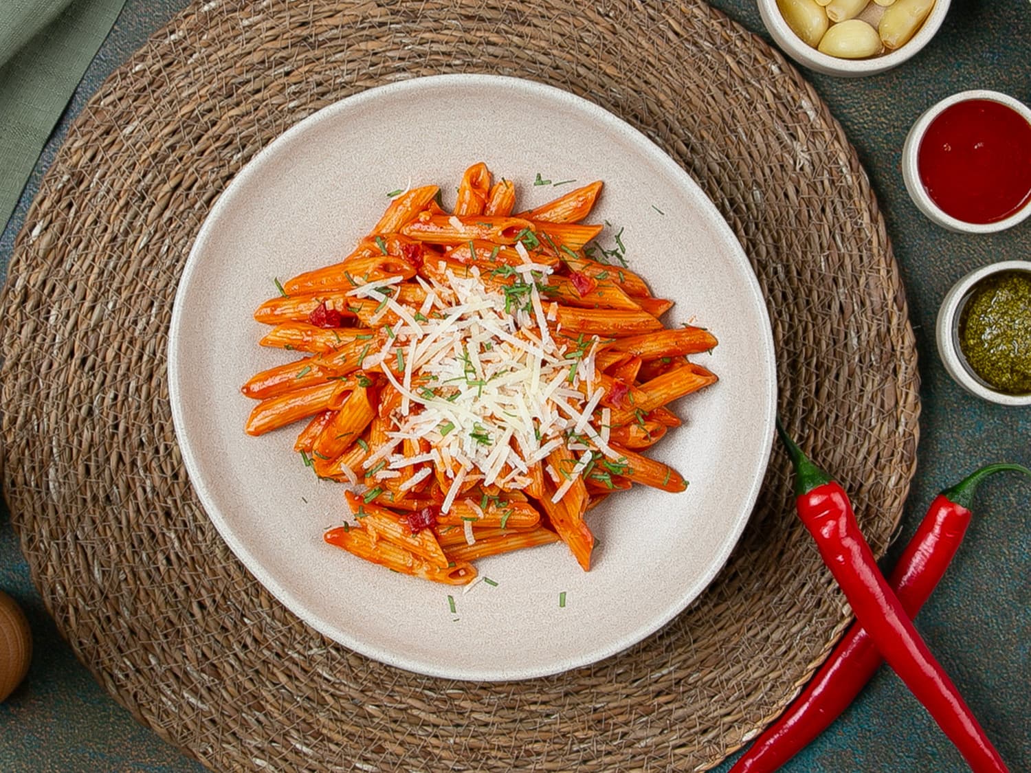 Acılı Arabiatta Soslu Penne Makarna